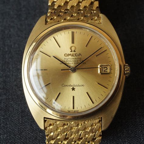 vintage omega constellation 18k gold.